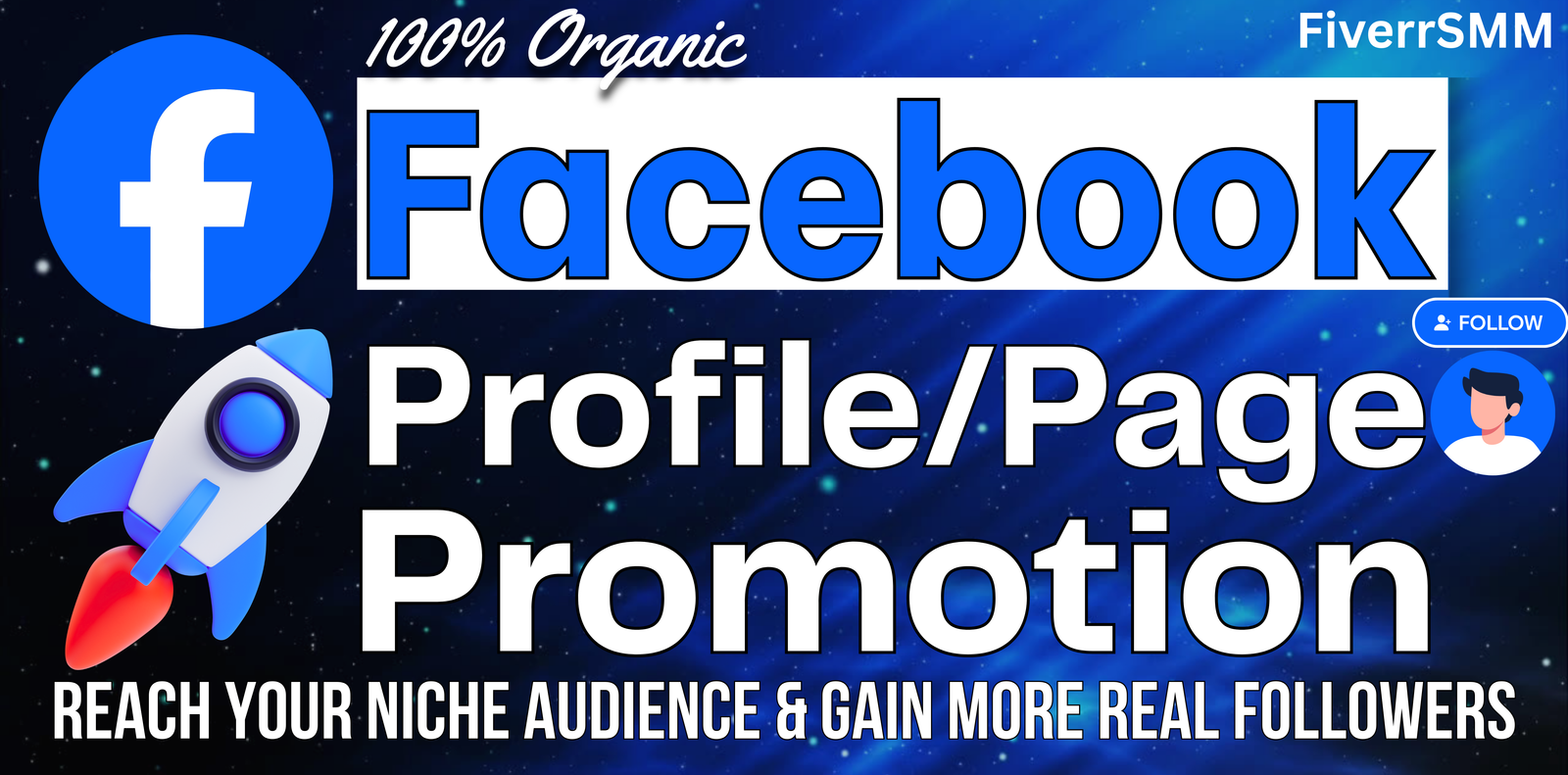 I will promote your Facebook Profile or Page to a real niche audience for more followers & engagement — service preview
